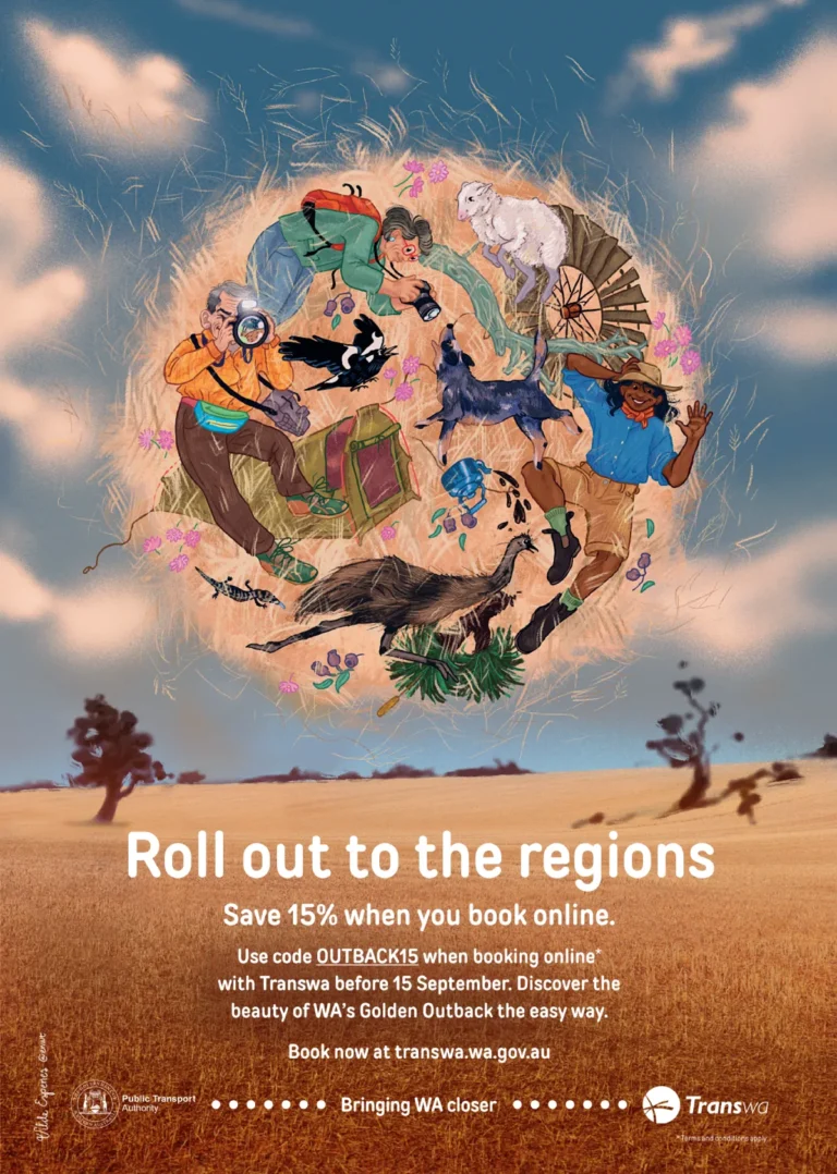 Golden Outback poster, graphic design by Moonsail